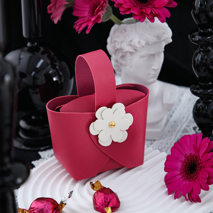 Cute Flower Leather Party Favor Bags Pack 20 (9x6x16cm)