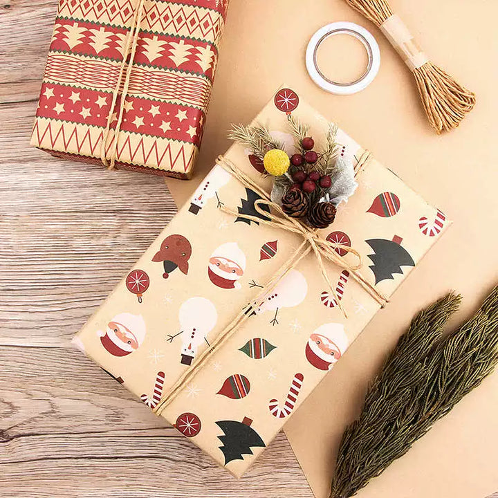 Vintage Style Wrapping Paper for Christmas Gifts