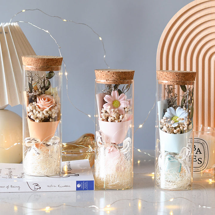 Glass Tube Dried Flowers Bouquets Birthday Valentine Gift is a delightful addition to your valentine flower collection.