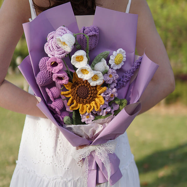 Cotton Yarn Crocheted Bouquet Creative Gift