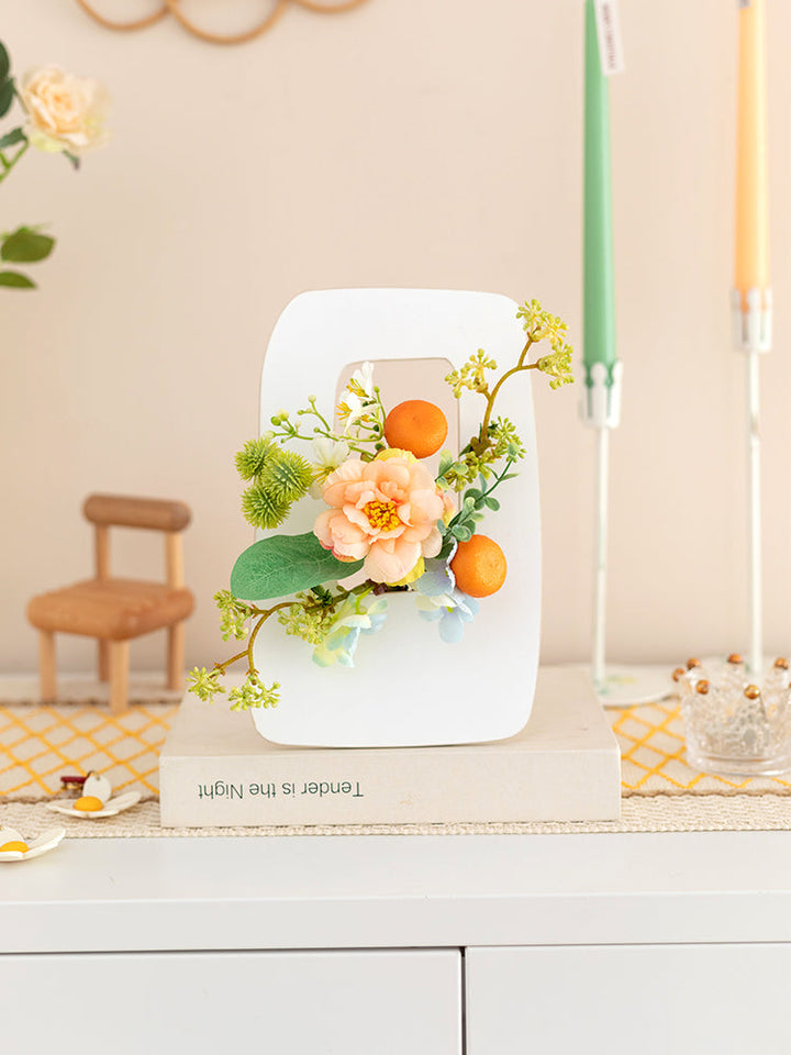 Artificial Flower Wooden Photo Frame Display Stand, perfect as silk flowers.