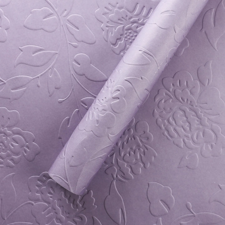 Embossed Rose Texture Waterproof Floral Wrapping Paper – 20 Sheets