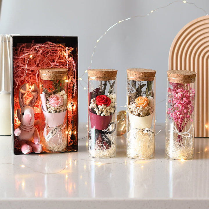 Glass Tube Dried Flowers Bouquets Birthday Valentine Gift is a delightful addition to your valentine's day bouquets collection.