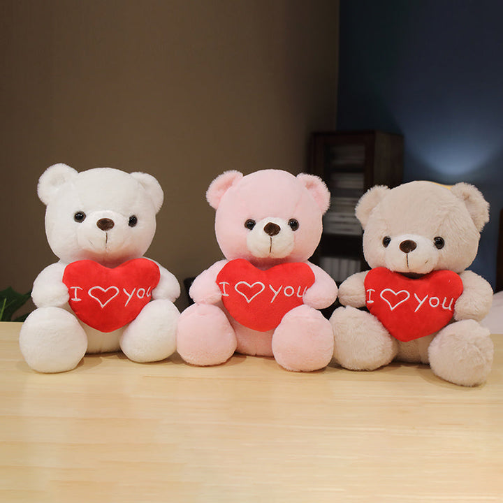 I Love You Plush Bear with Heart 28cm is a delightful addition to your valentine's day flowers collection.