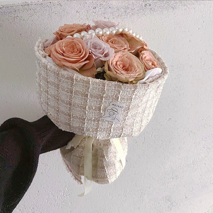 Chanel-Inspired Cotton Fabric Flower Wrapping Material