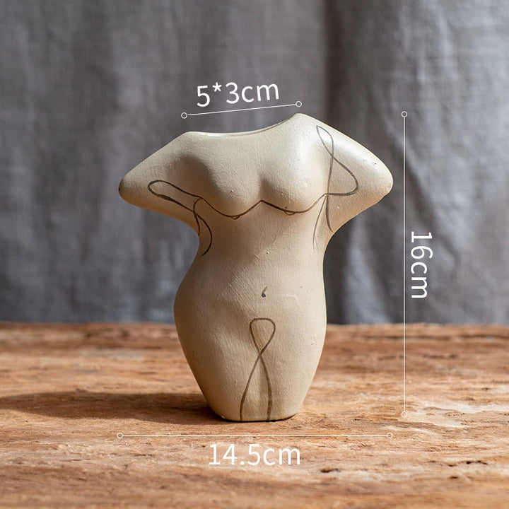 Artistic Women Body Ceramic Vase