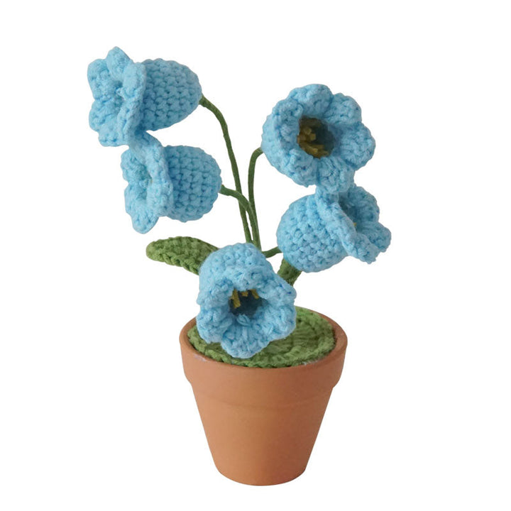 Artificial Orchid Finished Crocheted Potted Flower