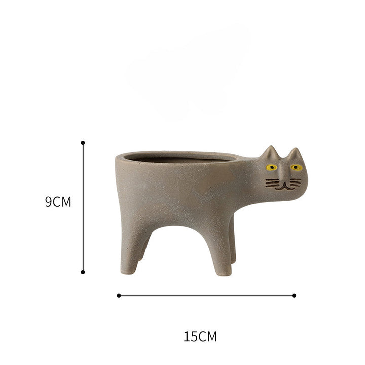 Cute Cat Ceramic Cactus Succulent Pot