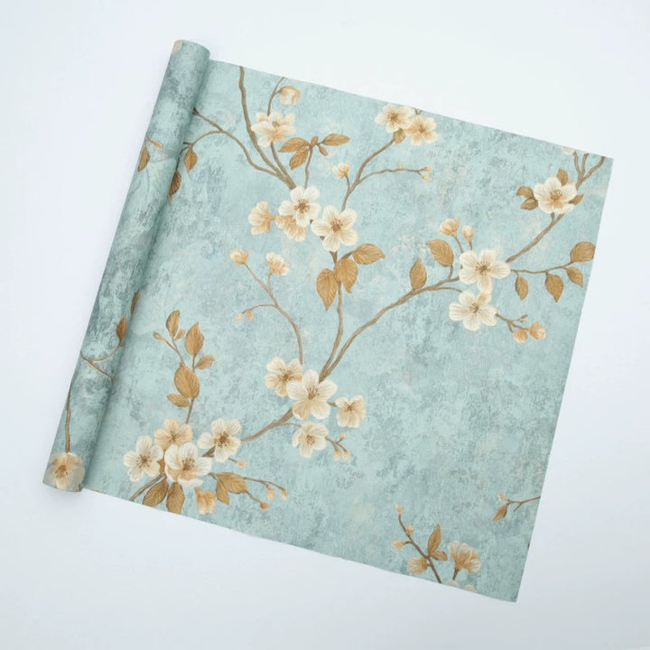 Premium Embossed Floral Bouquet Wrapping Paper, 10 Sheets of 53x53cm, Mulberry Paper