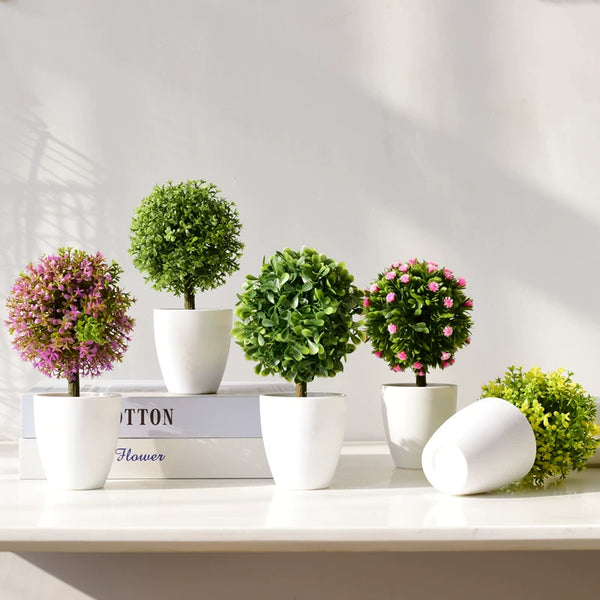 Miniature Faux Potted Plants for Desk and Home Décor