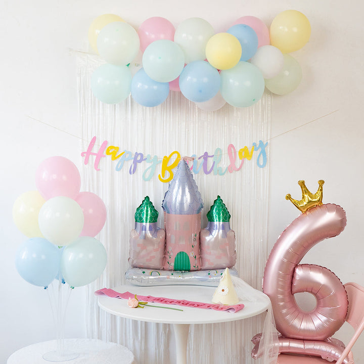 40 Inch Pink Standing Number Balloons with Crown