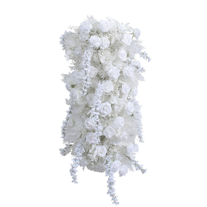 Flowers Arch Set Blossom White Roses for Wedding Event Decoration Proposal Decor