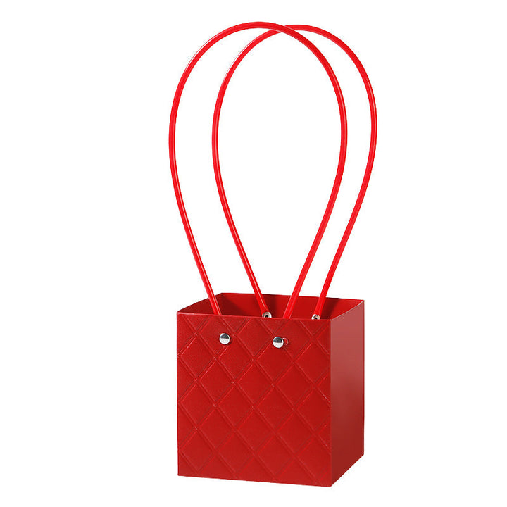 Diamond Embossed Square Gift Bag with Handle Pack 10