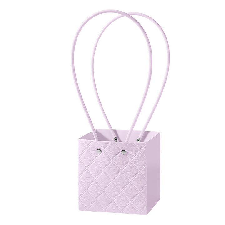 Diamond Embossed Square Gift Bag with Handle Pack 10