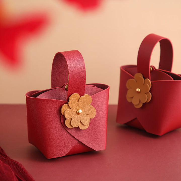 Cute Flower Leather Party Favor Bags Pack 20 (9x6x16cm)