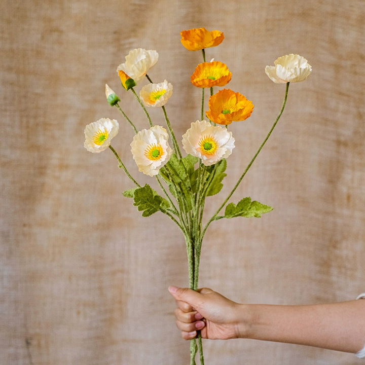 Artificial Poppy Spray Fake Flowers, perfect as silk flowers.