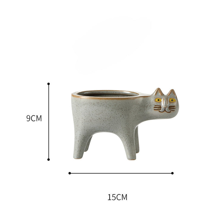 Cute Cat Ceramic Cactus Succulent Pot