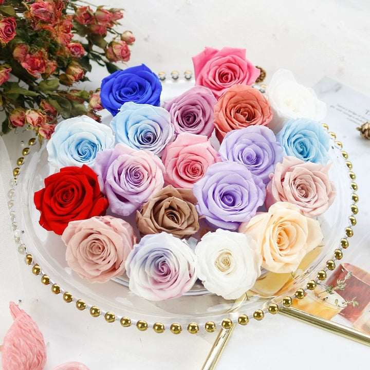 Preserved Single Rose Head for DIY Crafting – 4-5cm, Multiple Color Options