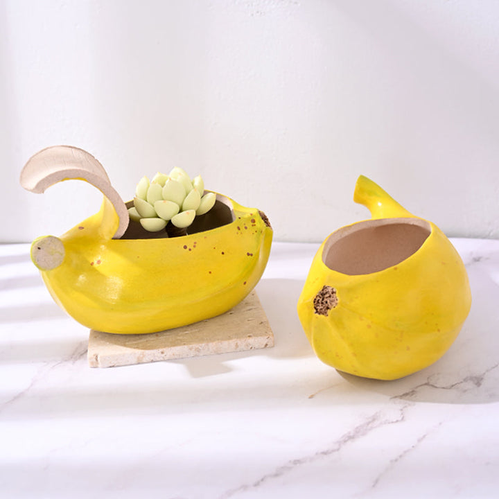 Cute Banana Mini Ceramic Plant Pot