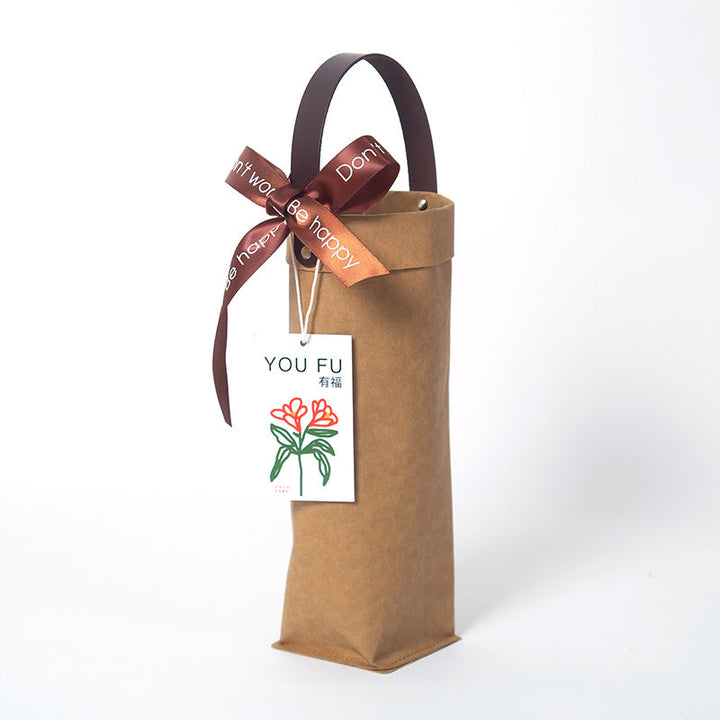 Biodegradable Kraft Paper Wine Gift Bag