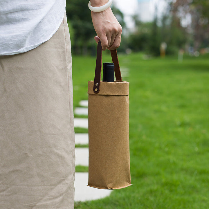 Biodegradable Kraft Paper Wine Gift Bag