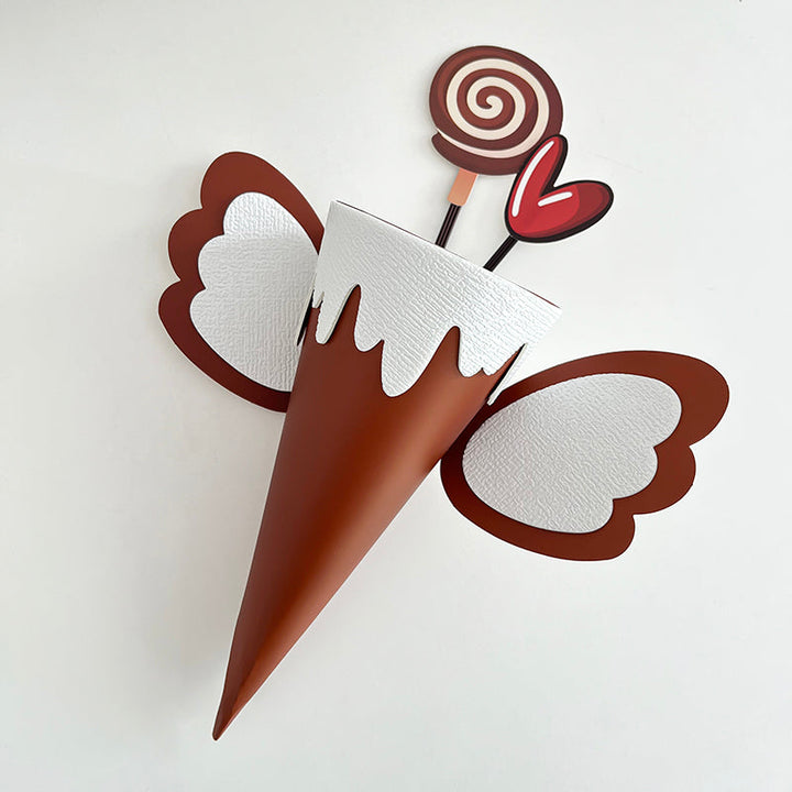 Ice-cream Cone Shape Gift Packaging Kit Pack 4
