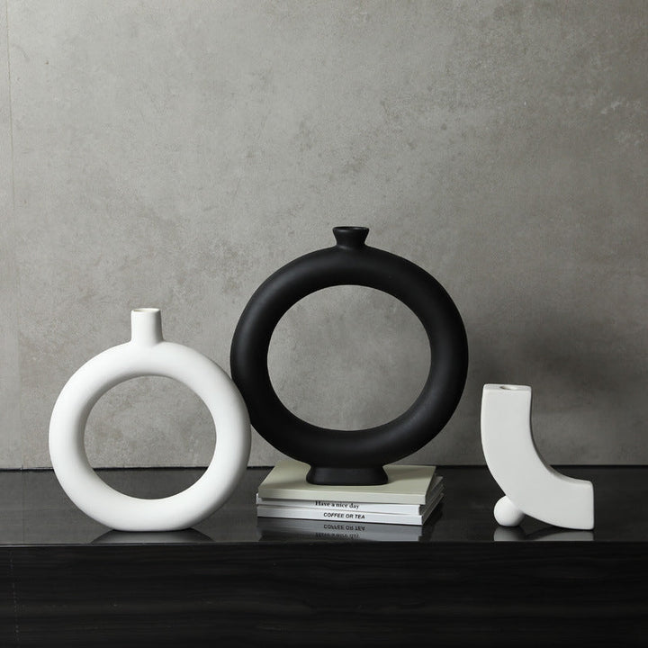 Contemporary black and white ceramic vases for stylish homes