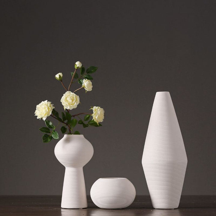 Elegant white ceramic vases for modern home decor