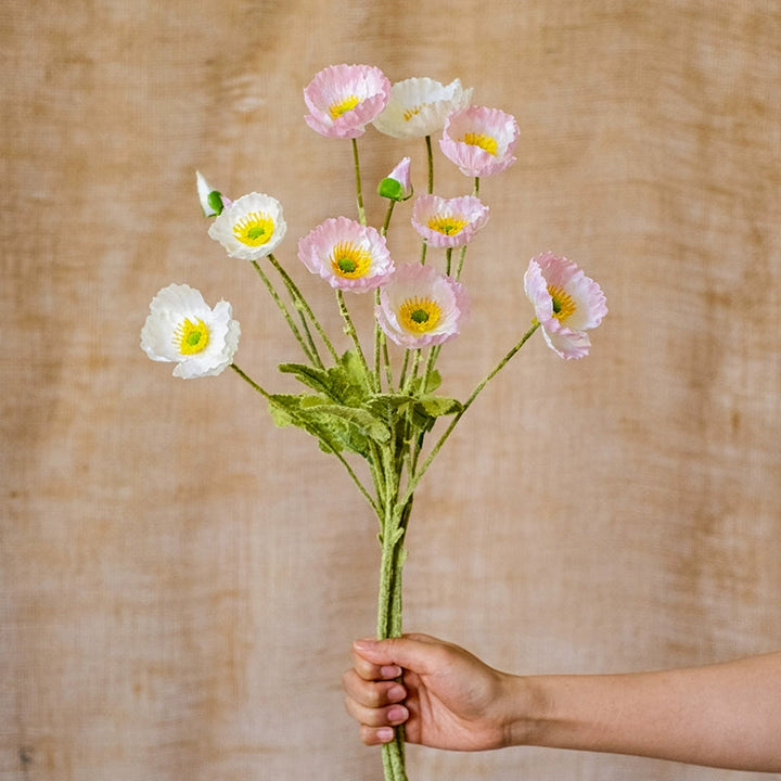 Artificial Poppy Spray Fake Flowers, perfect as silk flowers.