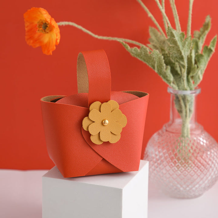 Cute Flower Leather Party Favor Bags Pack 20 (9x6x16cm)