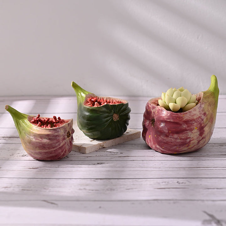 Creative Fig-shaped Mini Ceramic Plant Pot