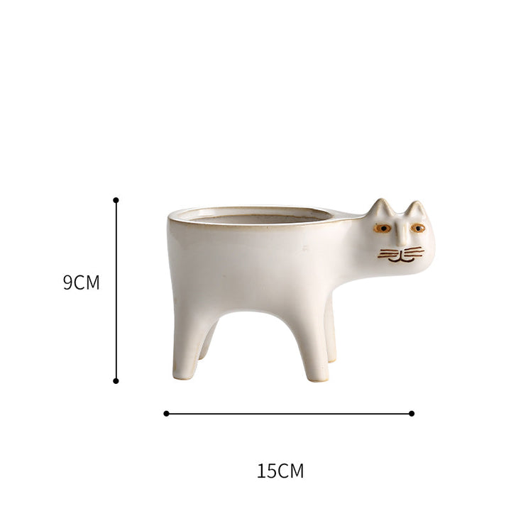 Cute Cat Ceramic Cactus Succulent Pot