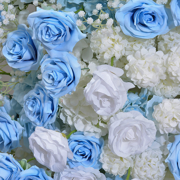 Flower Arch Blue White Roses Artificial Florals Backdrop Event Proposal Wedding Decoration