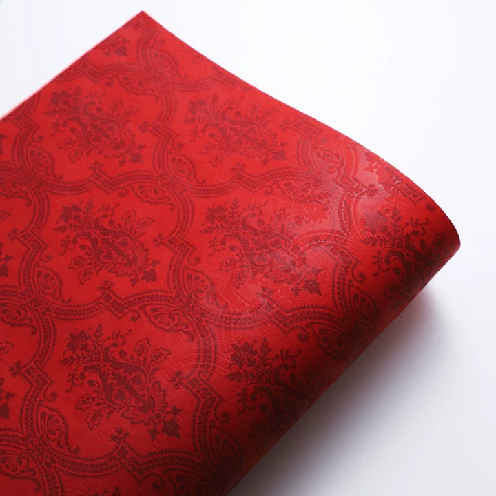 Vintage Red Celebration Series Waterproof Flower Wrapping Paper