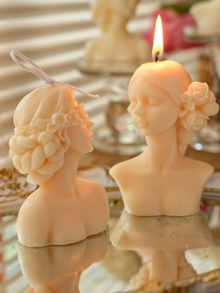 Vintage Girl Sculpture Scented Candle