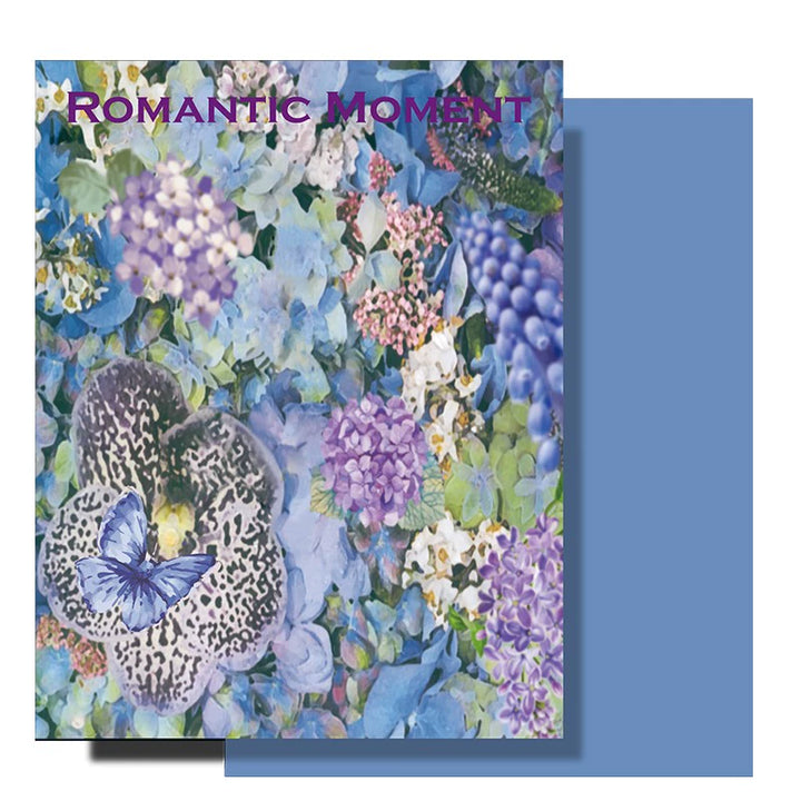 Midnight Blue Floral Wrapping Paper Set - Assorted Textures