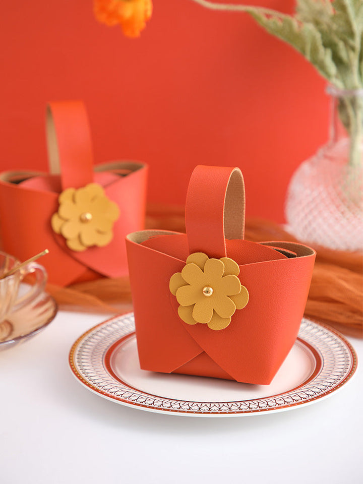 Cute Flower Leather Party Favor Bags Pack 20 (9x6x16cm)