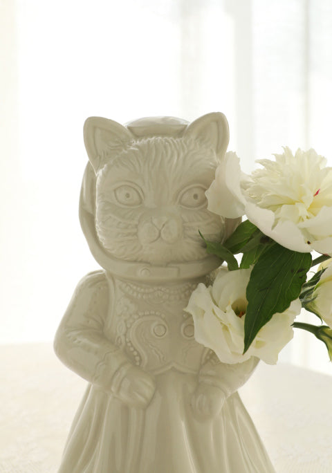 Cat Lady Cute Ceramic Flower Vase