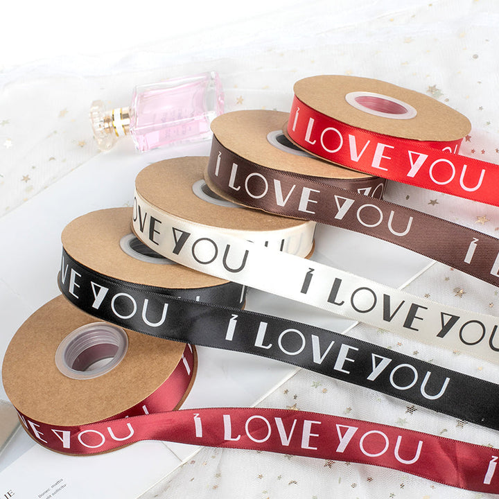 I LOVE YOU Polyester Satin Ribbon (25mmx50Yd) is a delightful addition to your valentine's day flowers collection.