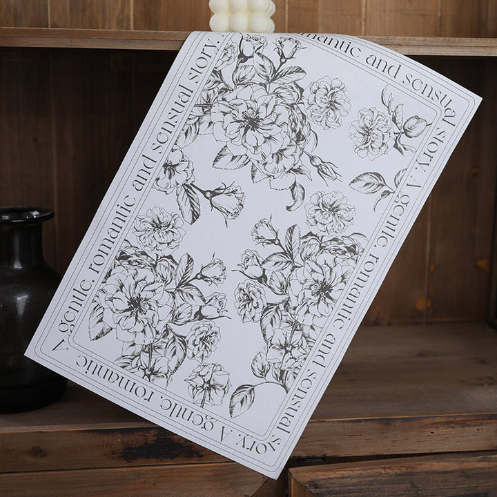 Floral Drawing Gift Bouquet Wrapping Paper Pack 20 (34x45cm)