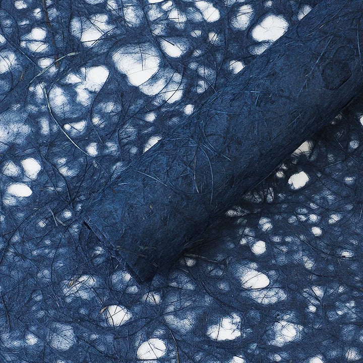 Midnight Blue Floral Wrapping Paper Set - Assorted Textures