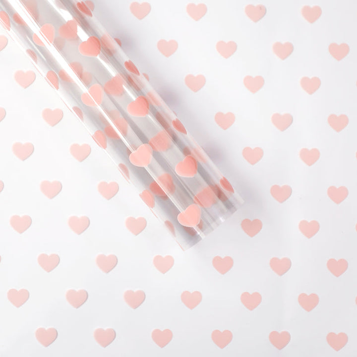 Transparent Heart Cellophane Paper Pack 20 (58x58cm) is a delightful addition to your valentine's gifts collection.