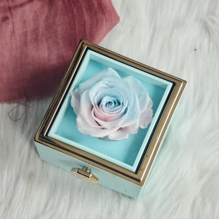 Rotates 360° Eternal Rose Velvet Jewelry Box is a delightful addition to your valentine's day bouquets collection.