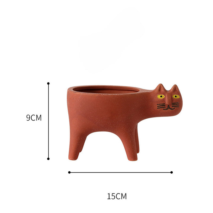 Cute Cat Ceramic Cactus Succulent Pot