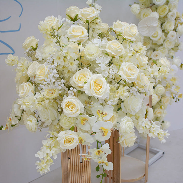 Light Champagne Roses Arch  for Wedding Party Decor Proposal