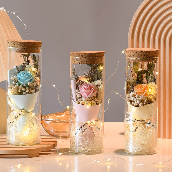 Glass Tube Dried Flowers Bouquets Birthday Valentine Gift is a delightful addition to your valentine's day bouquets collection.