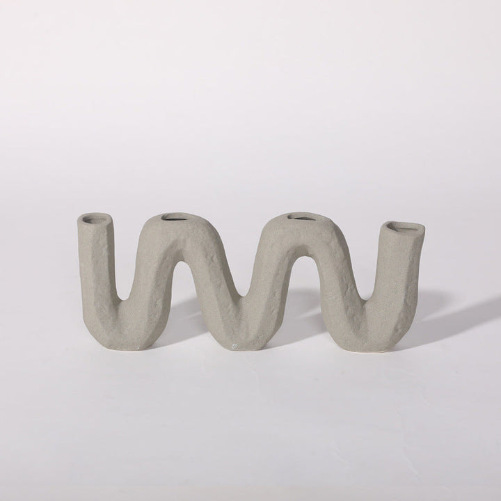 Contemporary ceramic 'A' and 'W' shaped sculptures