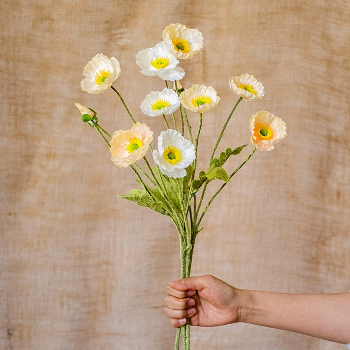 Artificial Poppy Spray Fake Flowers, perfect as silk flower.