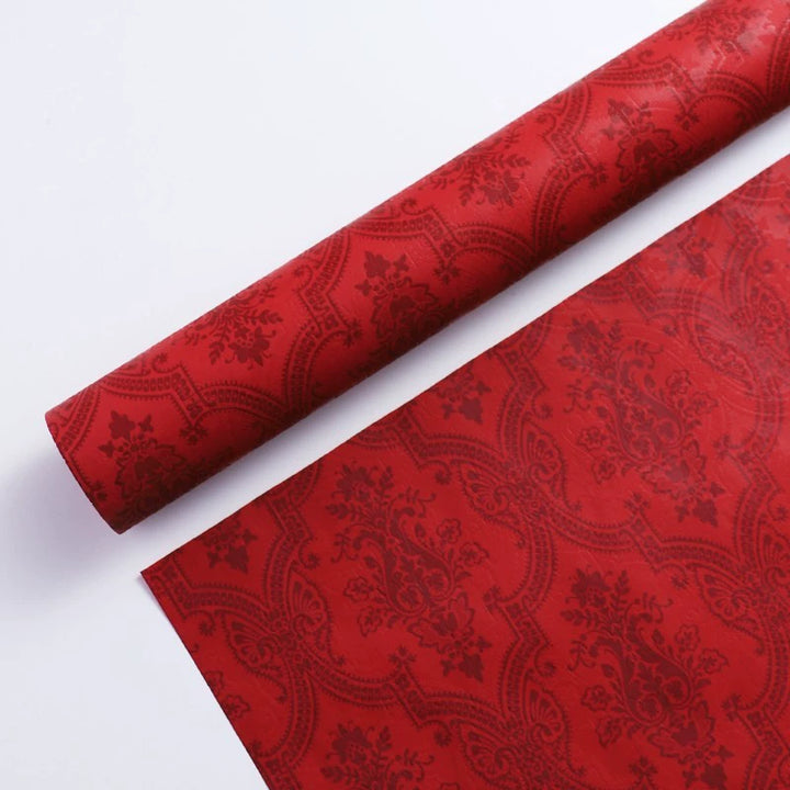 Vintage Red Celebration Series Waterproof Flower Wrapping Paper