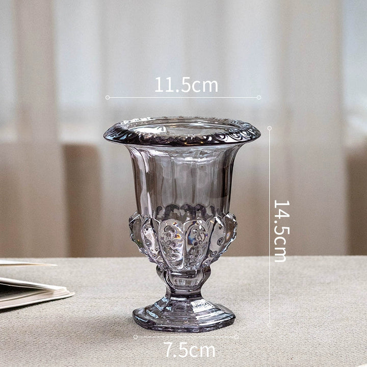 Pedestal Vintage Crystal Glass Urn Vase